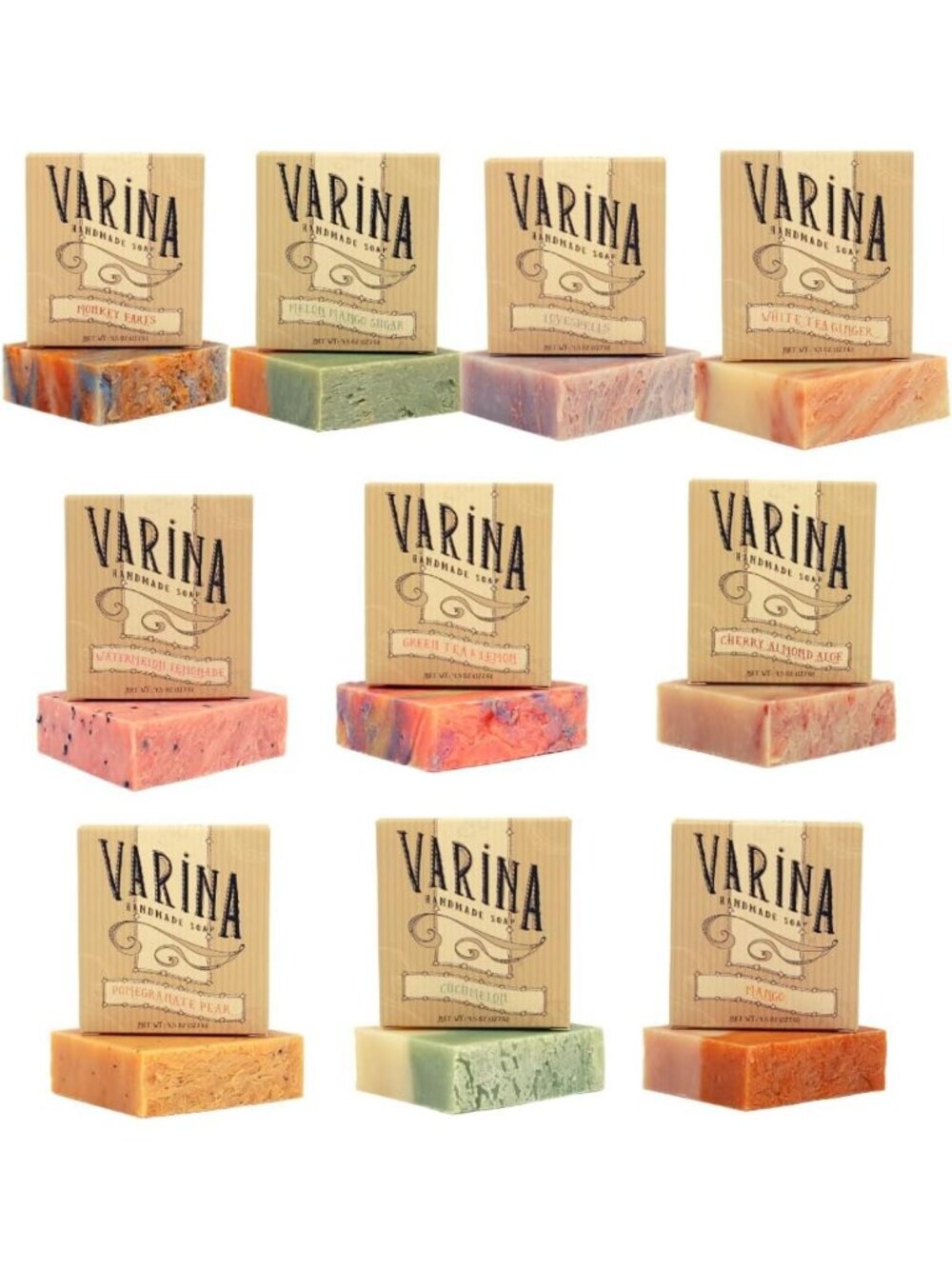 Gentle Fruity Variety Bar Soap - 10 Pack for Sensitive Skin, Natural Cleansing